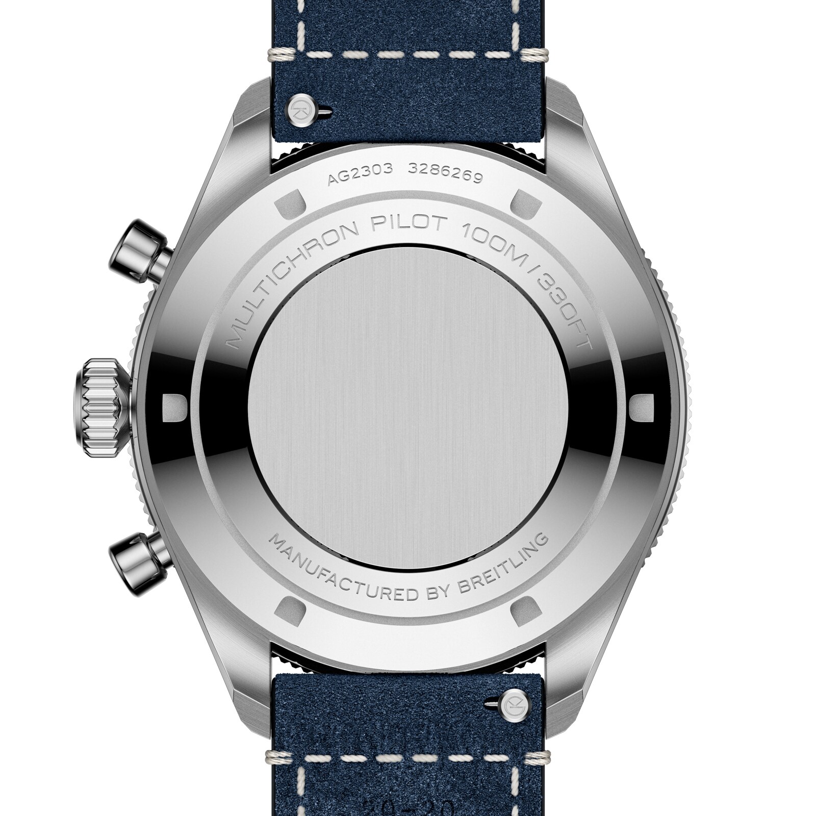 Gallet Multichron Pilot Chronograph Automatic 42mm Unisex Watch Blue Dial Leather