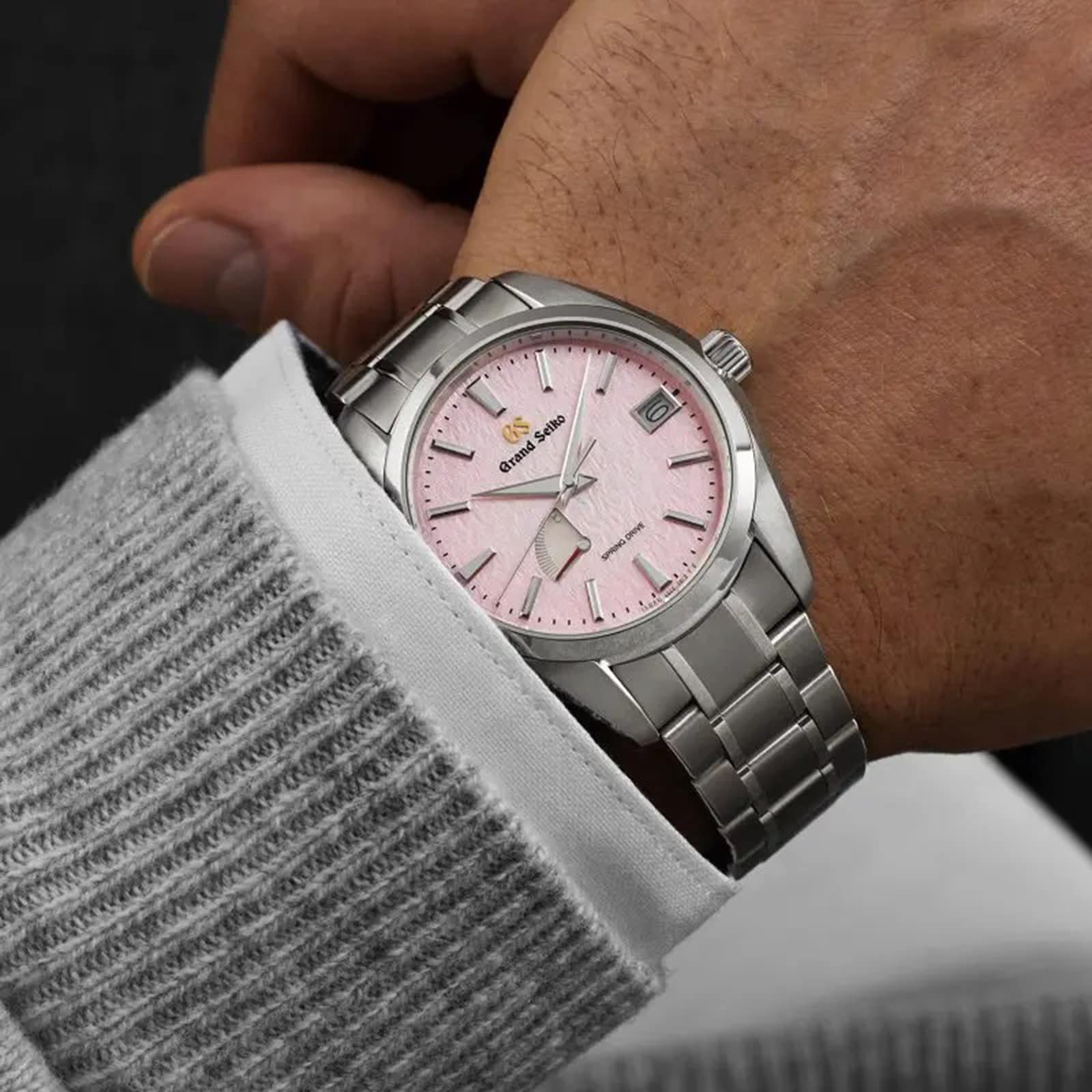 Grand Seiko Heritage Pink Snowflake Spring Drive 20th Anniversary Limited Edition 41mm Mens Watch