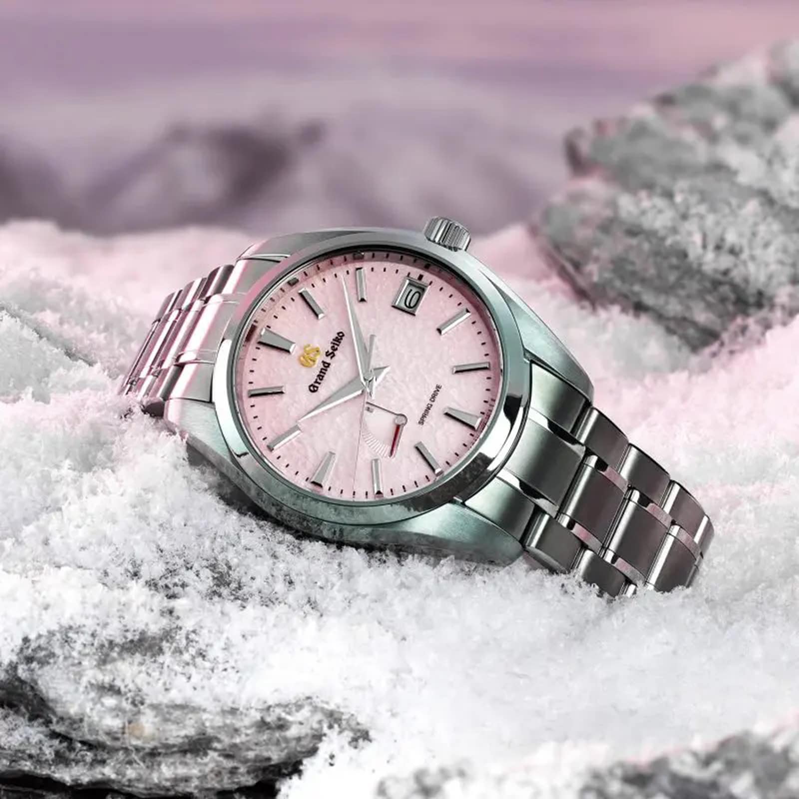 Grand Seiko Heritage Pink Snowflake Spring Drive 20th Anniversary Limited Edition 41mm Mens Watch