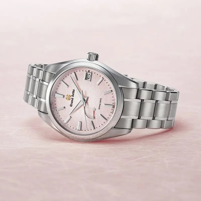 Grand Seiko Heritage Pink Snowflake Spring Drive 20th Anniversary Limited Edition 41mm Mens Watch