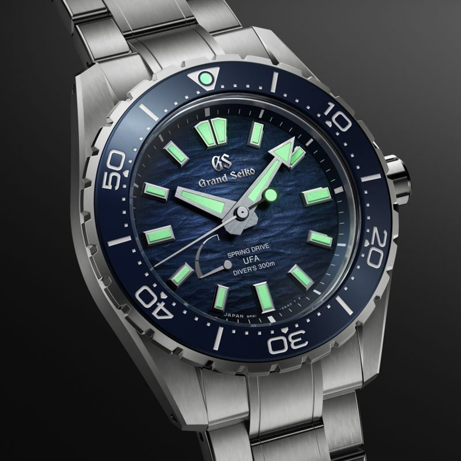 Grand Seiko Evolution 9 Spring Drive U.F.A Ushio 300 Diver 40.8mm Mens Watch Blue