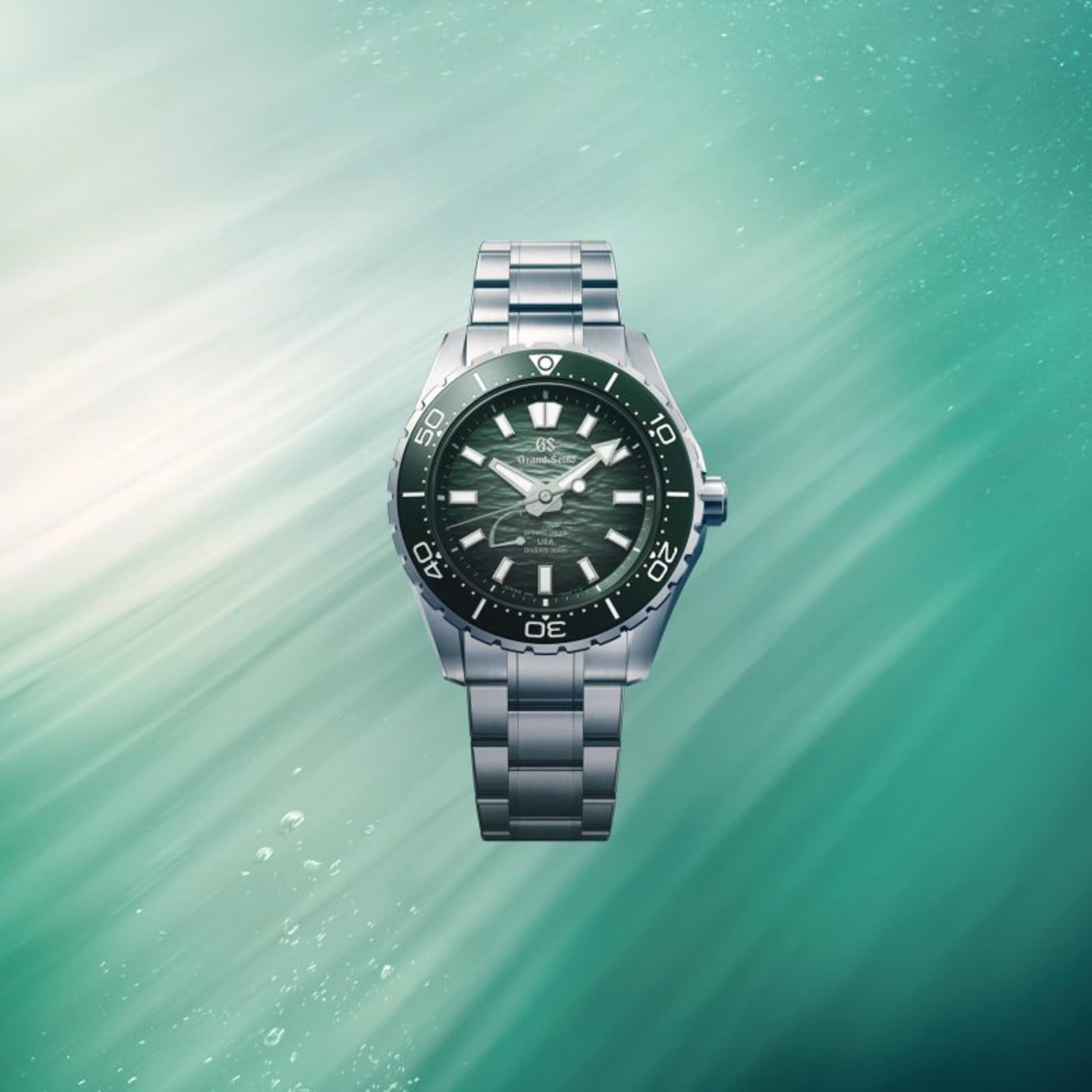 Grand Seiko Evolution 9 Spring Drive U.F.A Ushio 300 Diver 40.8mm Mens Watch Green