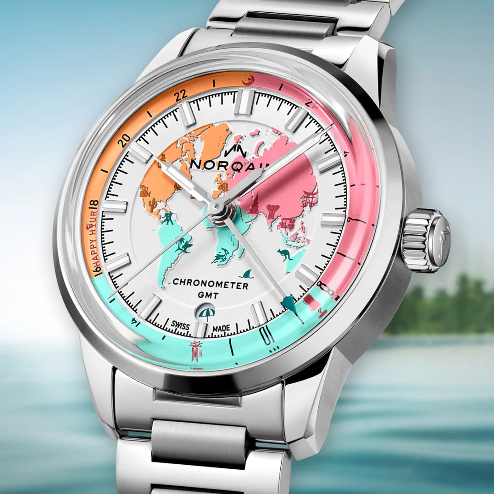 NORQAIN Freedom GMT Enjoy Life Holiday  Limited Edition 40mm
