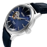 Seiko Presage Cocktail Time 'Blue Moon' Open Heart 40.5mm Mens Strap Watch