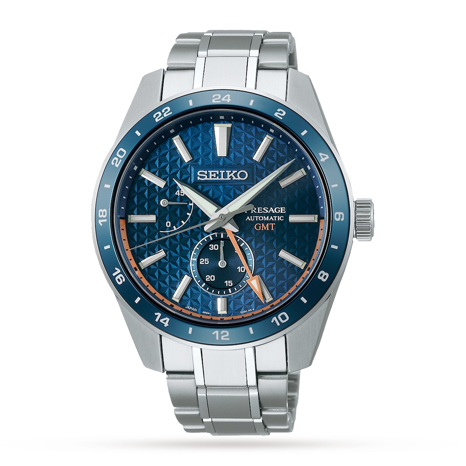 Seiko Presage Blue Sharp Edged Series GMT 42mm Mens Watch Seiko Presage Blue Sharp Edged Series GMT 42mm Mens Watch