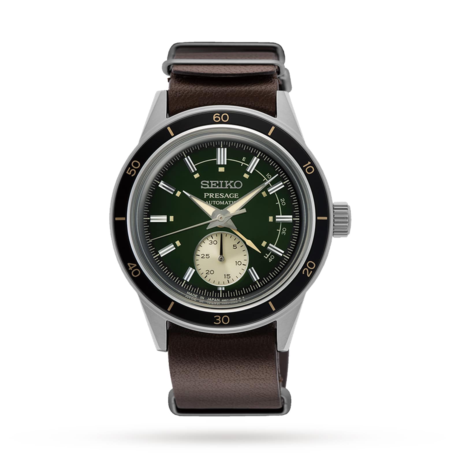 Seiko Presage 60's Style Green 41mm Mens Watch SSA451J1 | Mappin and Webb