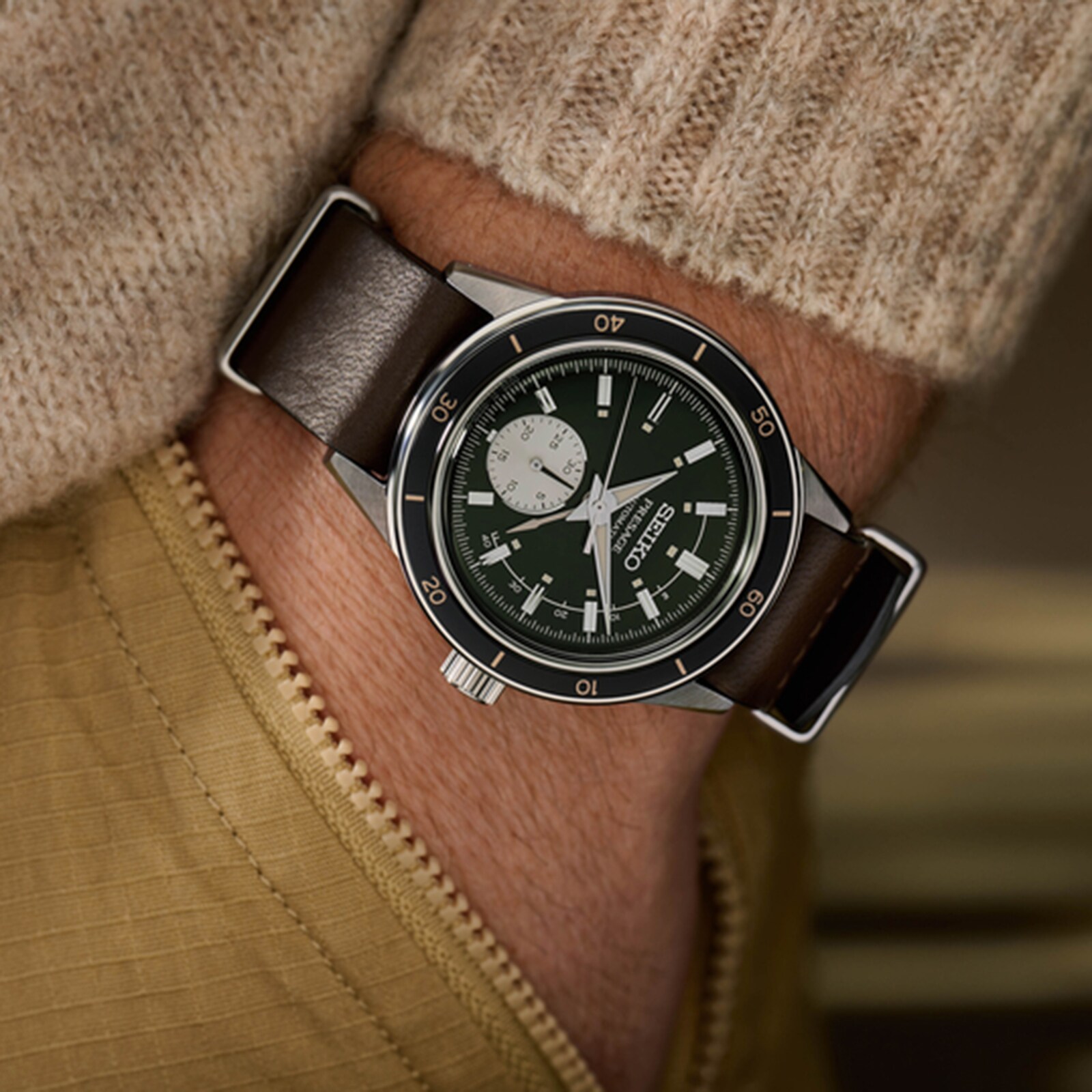 Seiko Presage 60's Style Green 41mm Mens Watch Seiko Presage 60's Style Green 41mm Mens Watch
