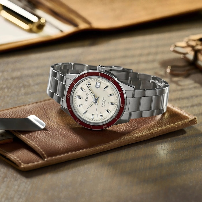 Seiko Presage Style 60s 'Ruby'  Mens Watch SRPH93J1 | Watches Of  Switzerland UK