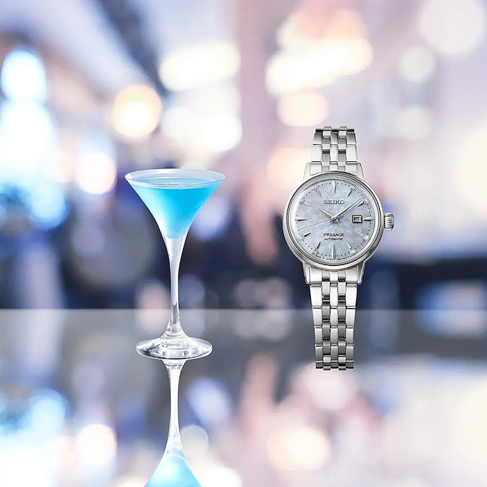 Seiko Presage Cocktail Time 'Skydiving' Diamond Twist Ladies Watch SRE007J1  | Watches Of Switzerland UK