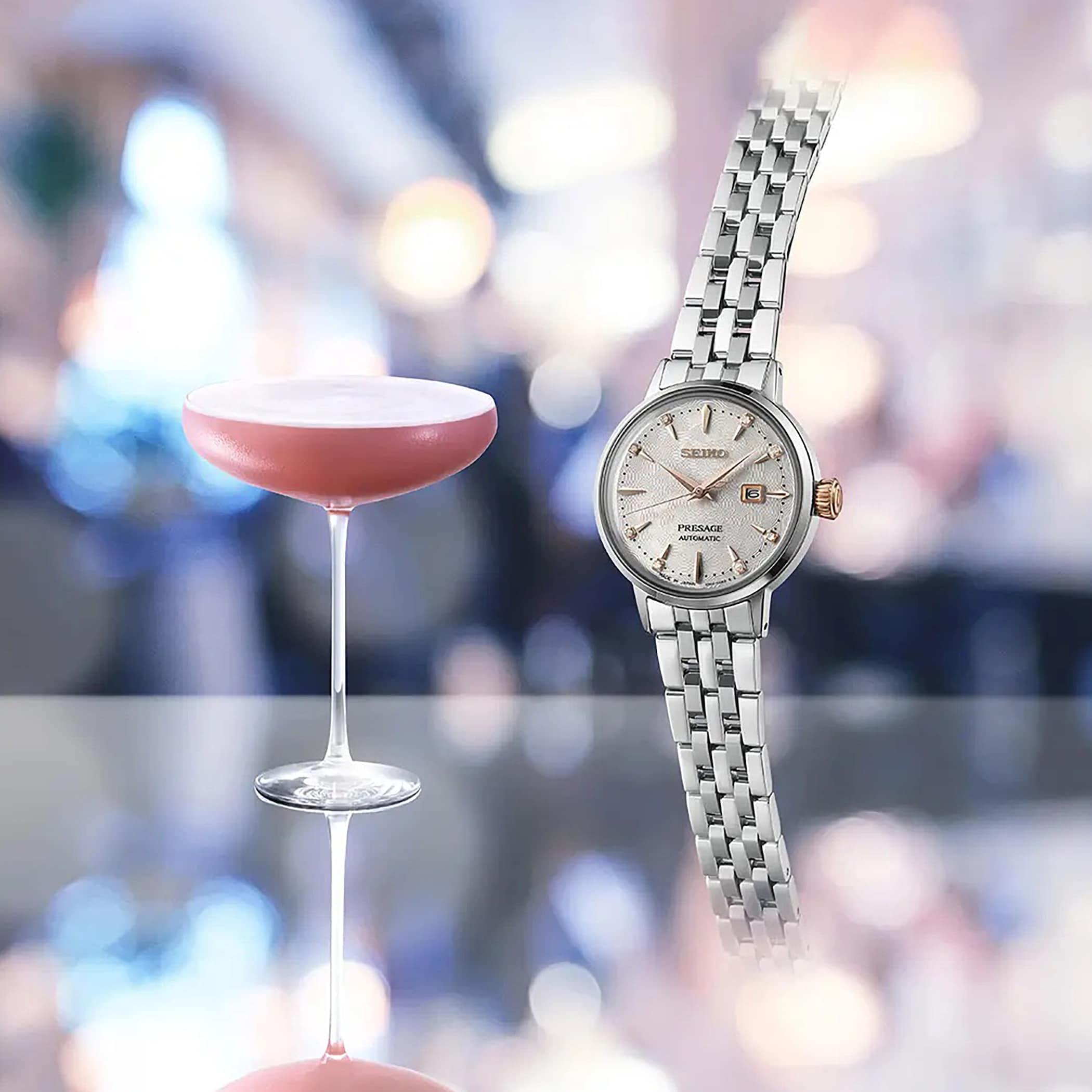 Seiko Presage Presage Cocktail Time 'Clover Club' Diamond Twist  Ladies Watch