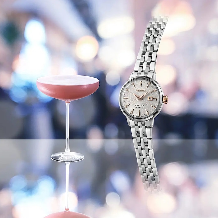 Seiko Presage Cocktail Time 'Clover Club' Diamond Twist Ladies Watch  SRE009J1 | Goldsmiths