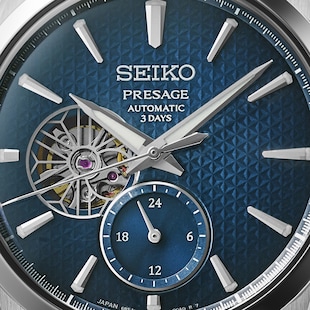 Seiko Presage Presage 'Ao' Sharp-Edged Open Heart 40mm Mens Watch Blue