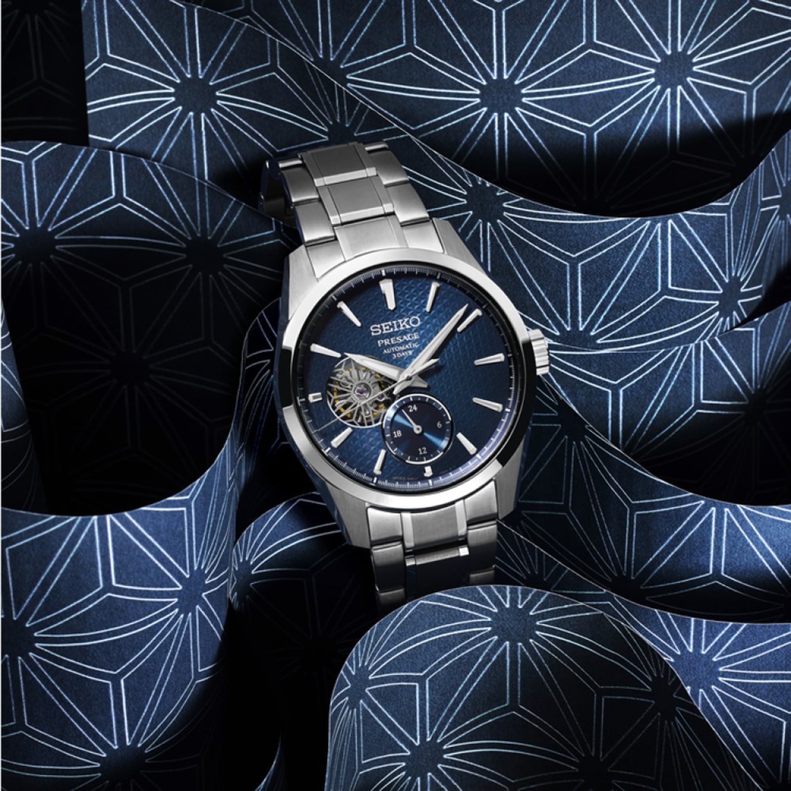 Seiko Presage Presage 'Ao' Sharp-Edged Open Heart 40mm Mens Watch Blue