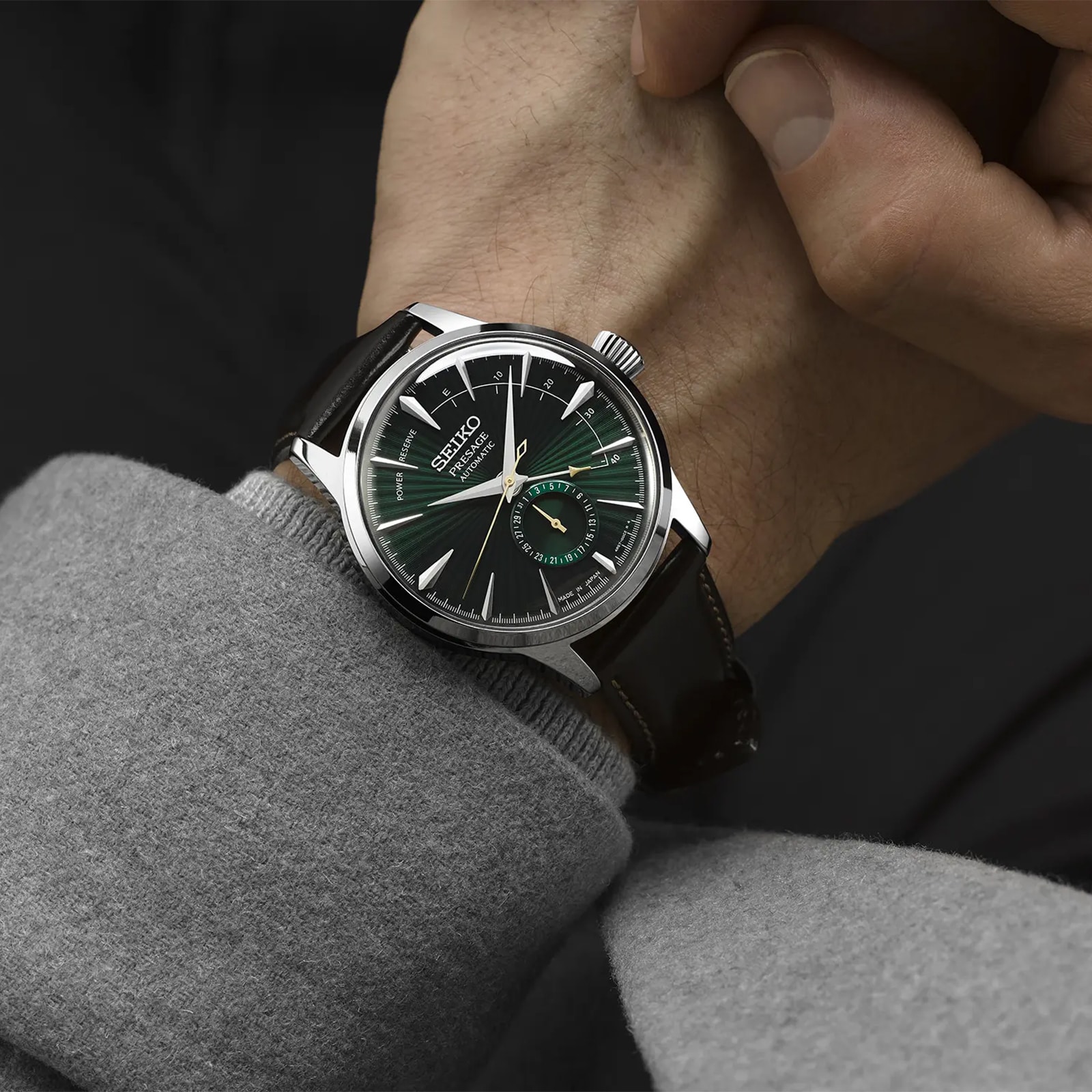 Seiko Presage Cocktail Time 'Midnight Mockingbird' 40.5mm Mens Strap Watch