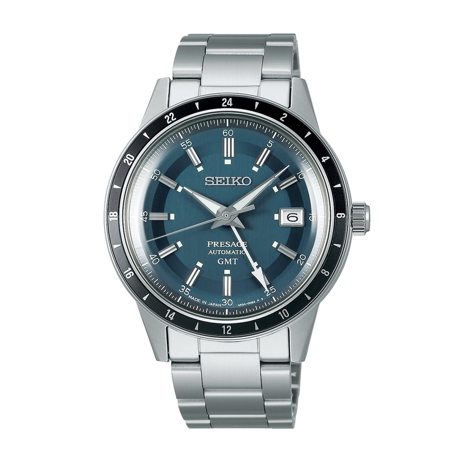 Presage 'Petrol Blue' Style 60s Road Trip GMT 41mm Mens Watch Blu