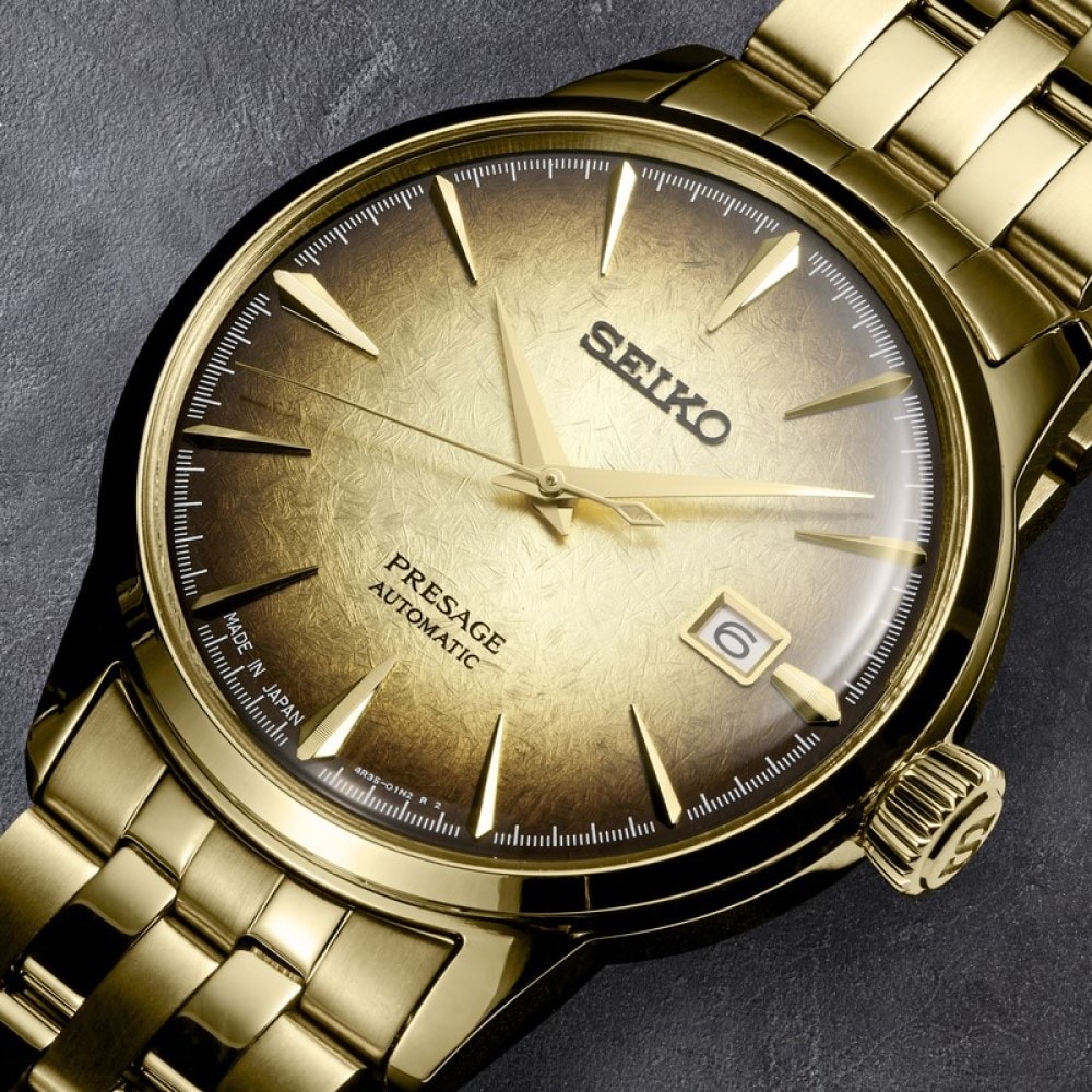 Seiko presage automatic on sale gold