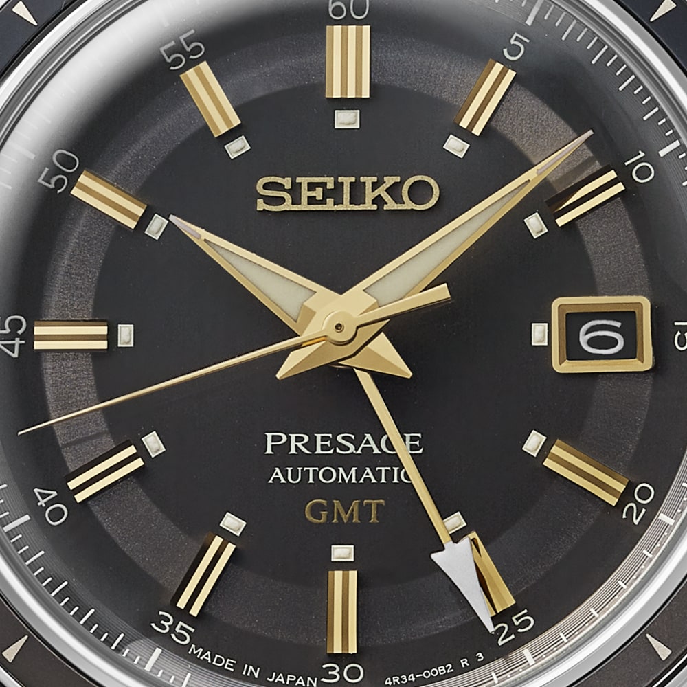 Seiko Presage Presage Fume Style 60s Road Trip GMT 41mm Mens Watch Grey Seiko Presage Presage Fume Style 60s Road Trip GMT 41mm Mens Watch Grey