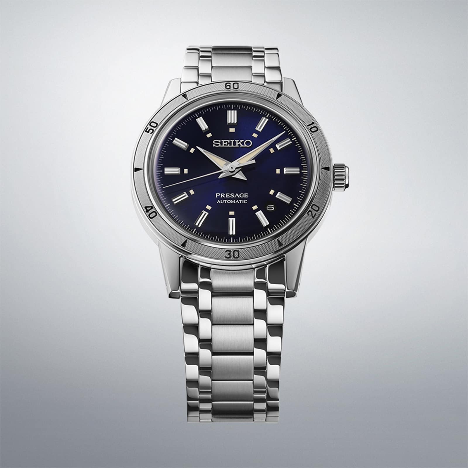 Seiko Presage Presage Style 60's 'Elegant Yet Rugged' 39.5mm Mens Watch Navy