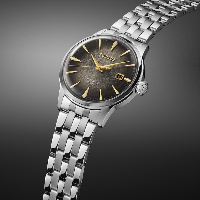 Seiko Presage Cocktail Time Star Bar Limited Edition 40.5mm Mens Watch Grey