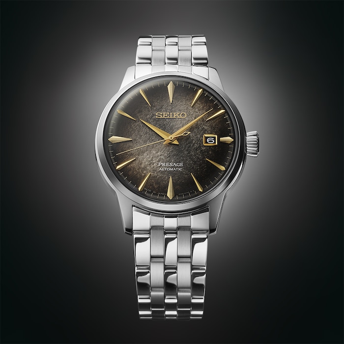 Seiko Presage Cocktail Time Star Bar Limited Edition 40.5mm Mens Watch Grey