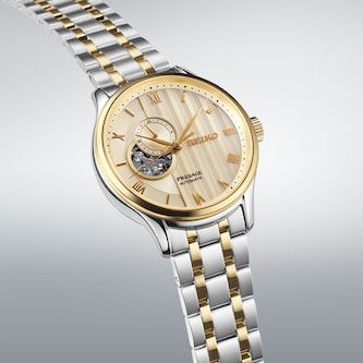 Seiko Presage 'Japanese Zen Gardens' In Gold Toned Sand 41.8mm Mens Watch