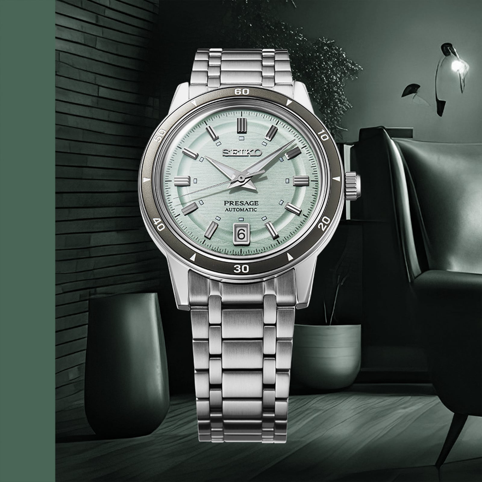 Seiko Presage Presage Style 60s 39.5mm Mens Watch Ice Green Seiko Presage Presage Style 60s 39.5mm Mens Watch Ice Green