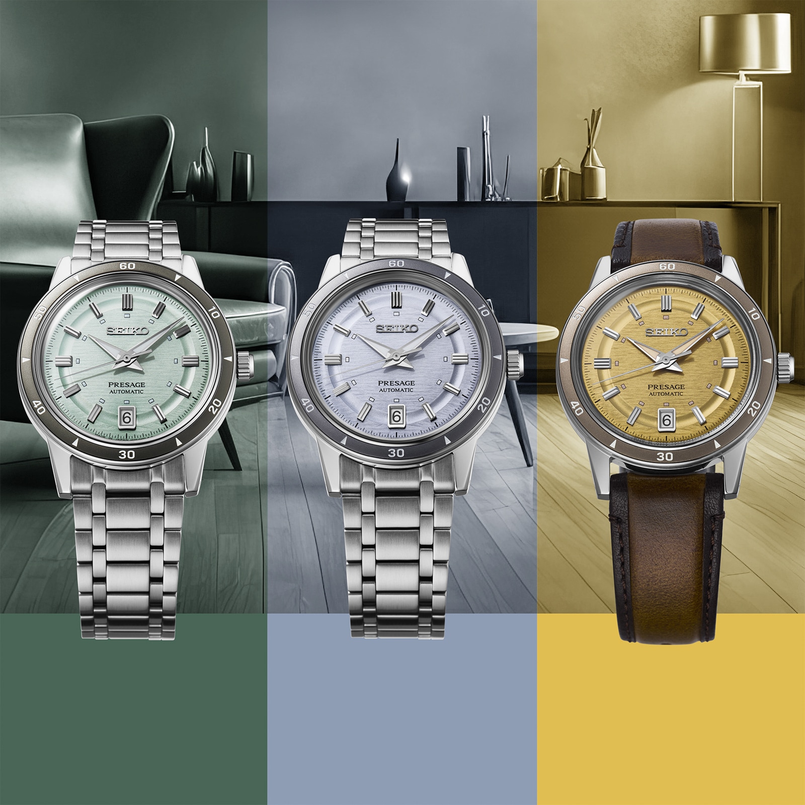 Seiko Presage Presage Style 60s 39.5mm Mens Watch Ice Green Seiko Presage Presage Style 60s 39.5mm Mens Watch Ice Green