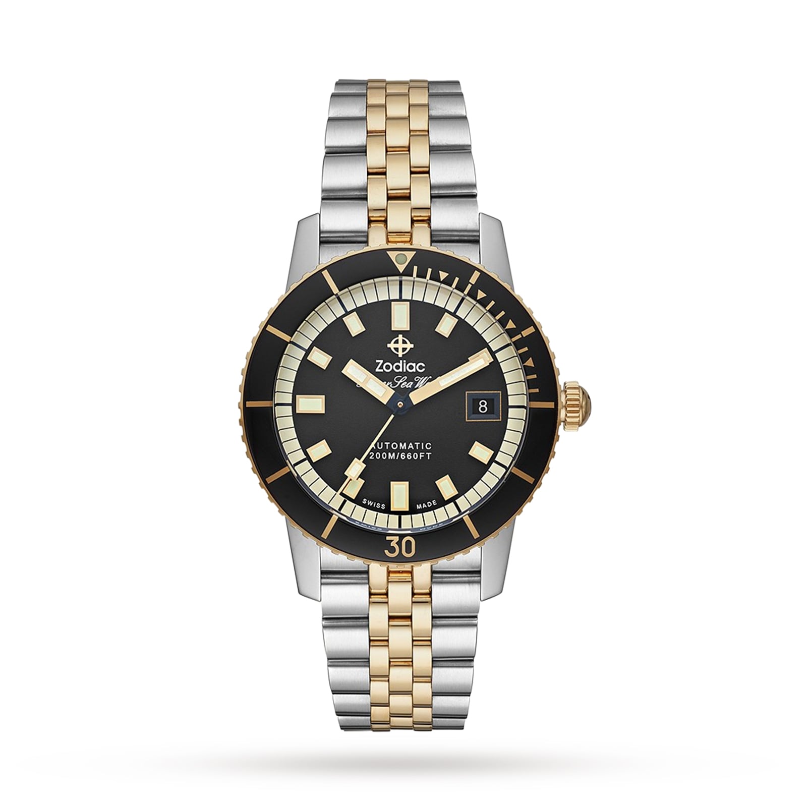 Zodiac Super Sea Wolf Automatic Two Tone 40mm Mens Watch ZO9271