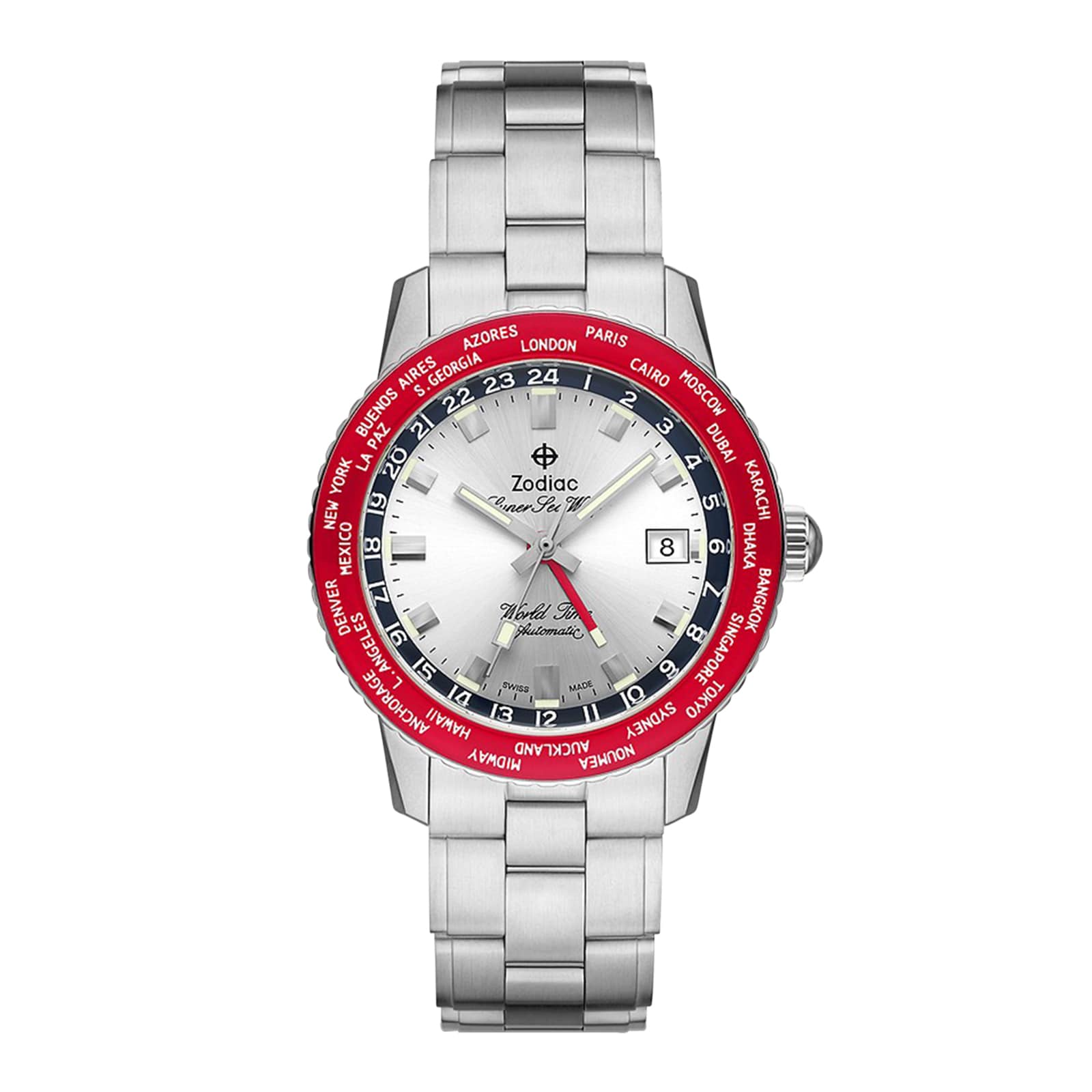 Zodiac Limited Edition Super Sea Wolf World Time Automatic Stainless Steel 40mm