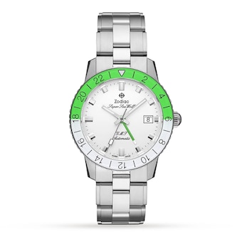 Zodiac Super Sea Wolf GMT Automatic Neon 40mm Mens Watch Zodiac Super Sea Wolf GMT Automatic Neon 40mm Mens Watch