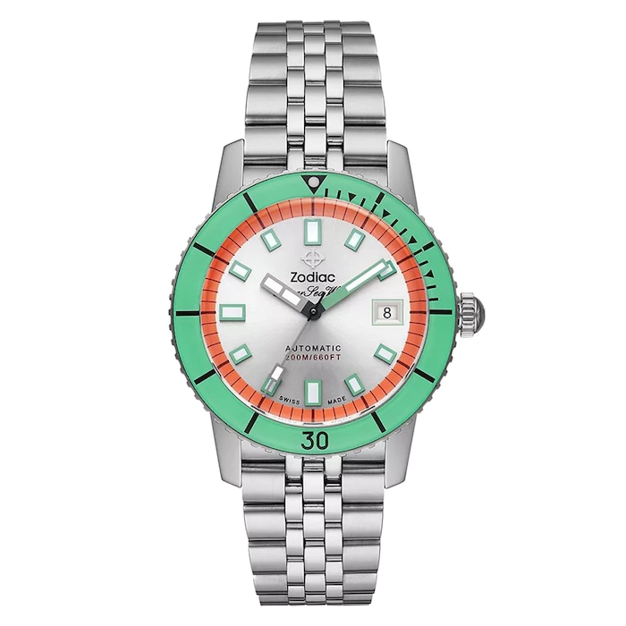 Zodiac Super Sea Wolf Compression Diver Automatic Stainless Steel Watch