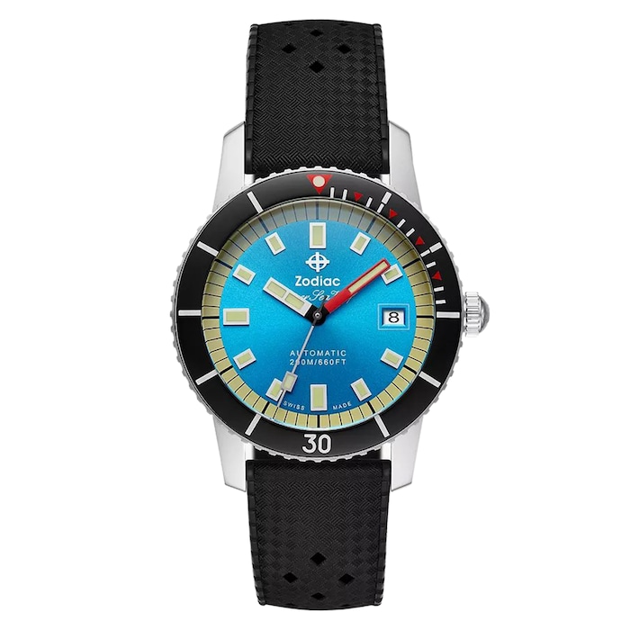 Zodiac Super Sea Wolf Compression Diver Automatic Rubber Strap Watch