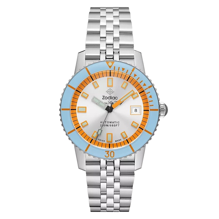 Zodiac Super Sea Wolf Compression Diver Automatic Stainless Steel Watch