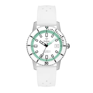 Zodiac Compression Diver Automatic White Rubber Watch