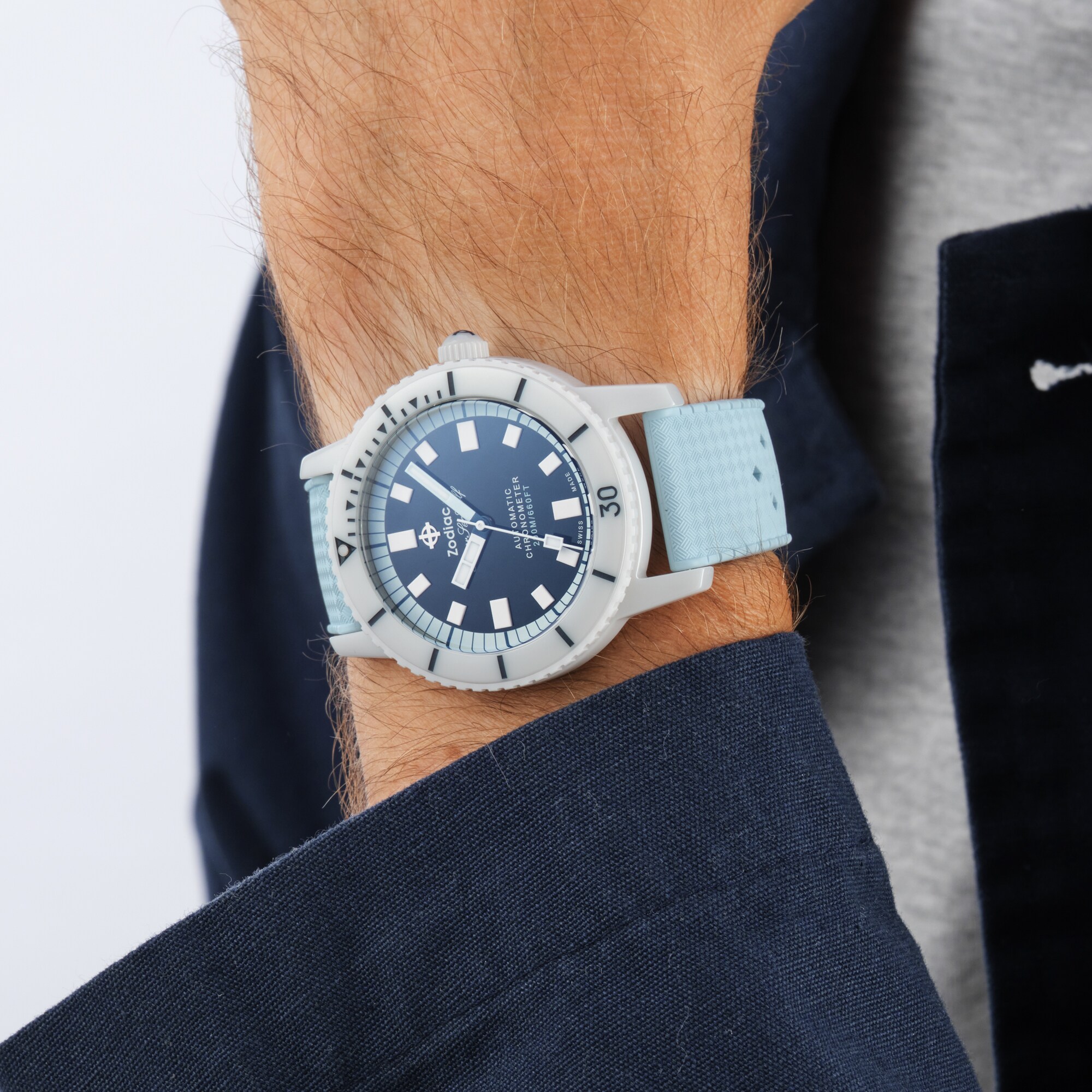 Zodiac Super Sea Wolf Ceramic Compression Diver Automatic Rubber