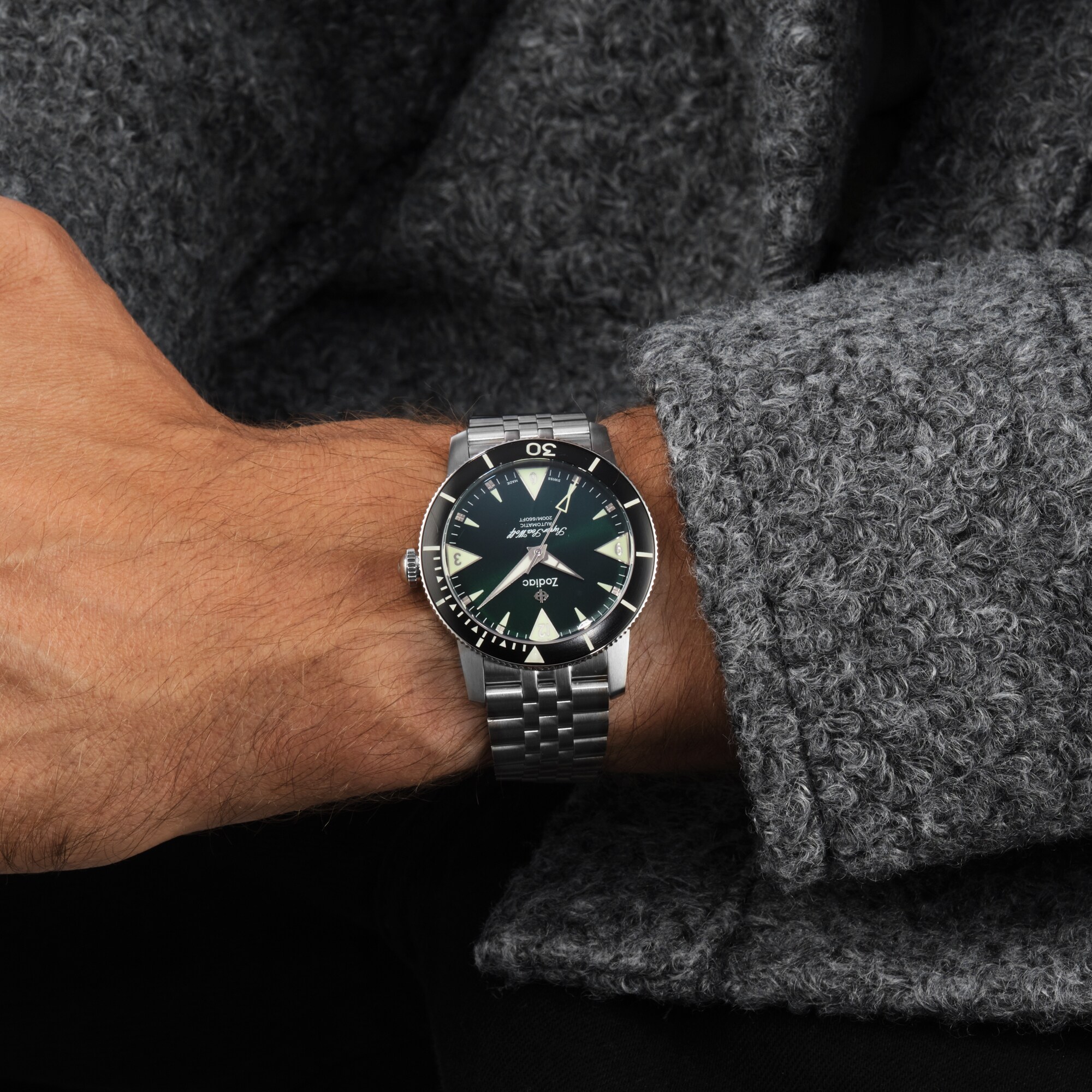 Zodiac Super Sea Wolf Skin Diver Automatic Stainless Steel Watch
