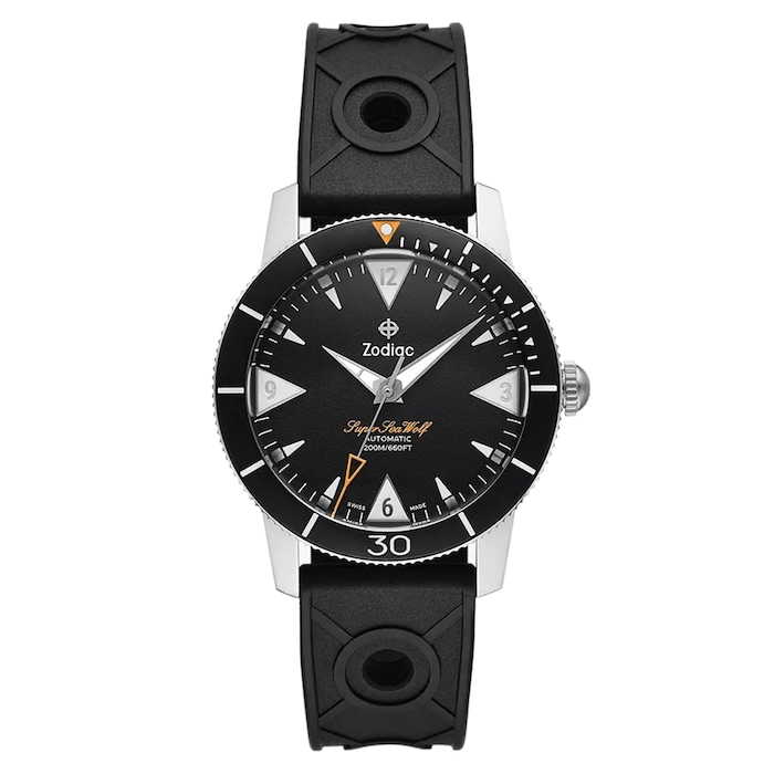 Zodiac Super Sea Wolf Skin Diver Automatic Rubber Strap Watch