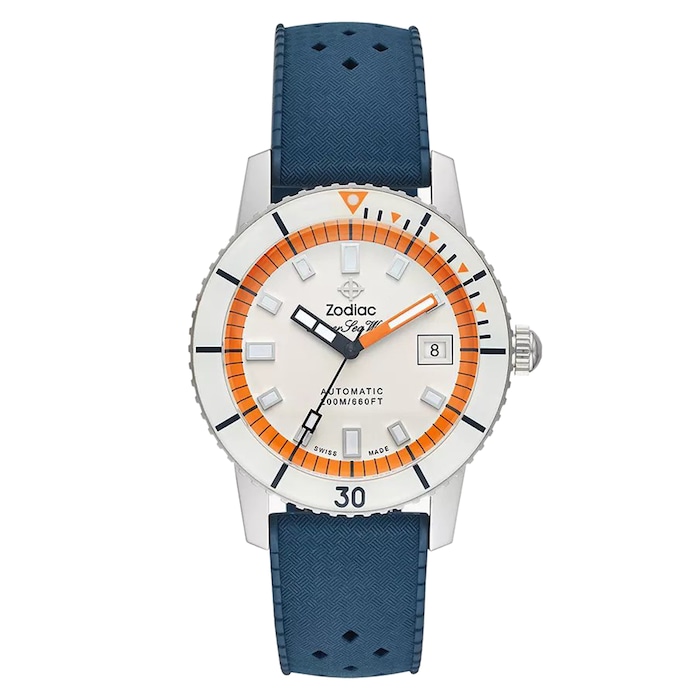 Zodiac Super Sea Wolf Compression Diver Automatic Rubber Strap Watch