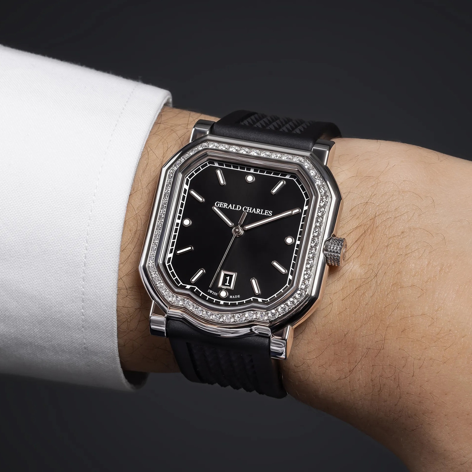 Gerald Charles Maestro 2.0 Ultra-Thin Gem-Set 39mm Mens Watch Black Gerald Charles Maestro 2.0 Ultra-Thin Gem-Set 39mm Mens Watch Black