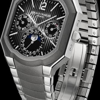 Gerald Charles Masterlink Perpetual Calendar 40mm Mens Watch Grey