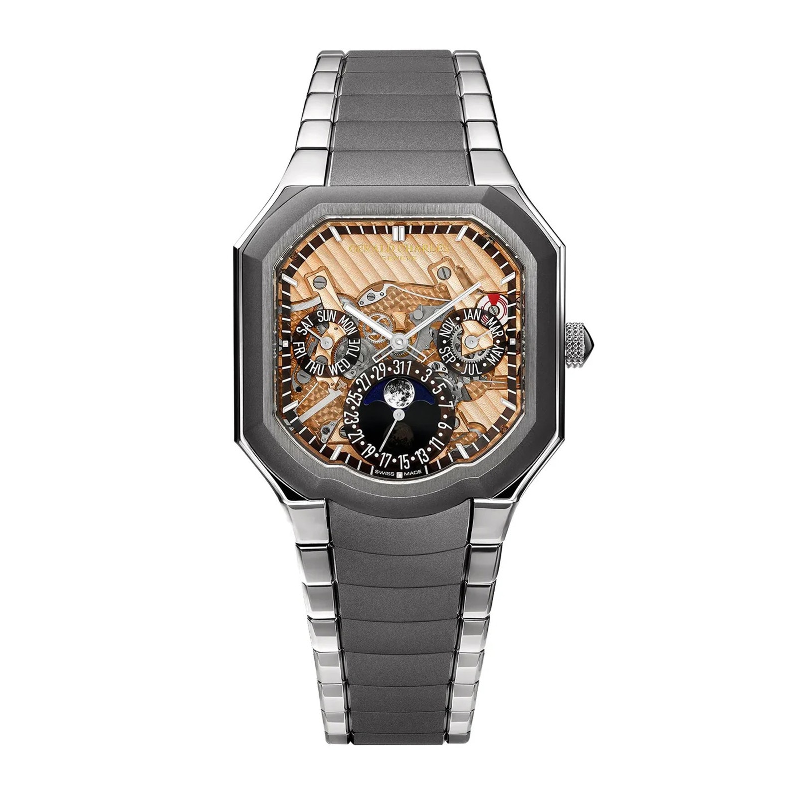 Gerald Charles Masterlink Perpetual Calendar 40mm Mens Watch