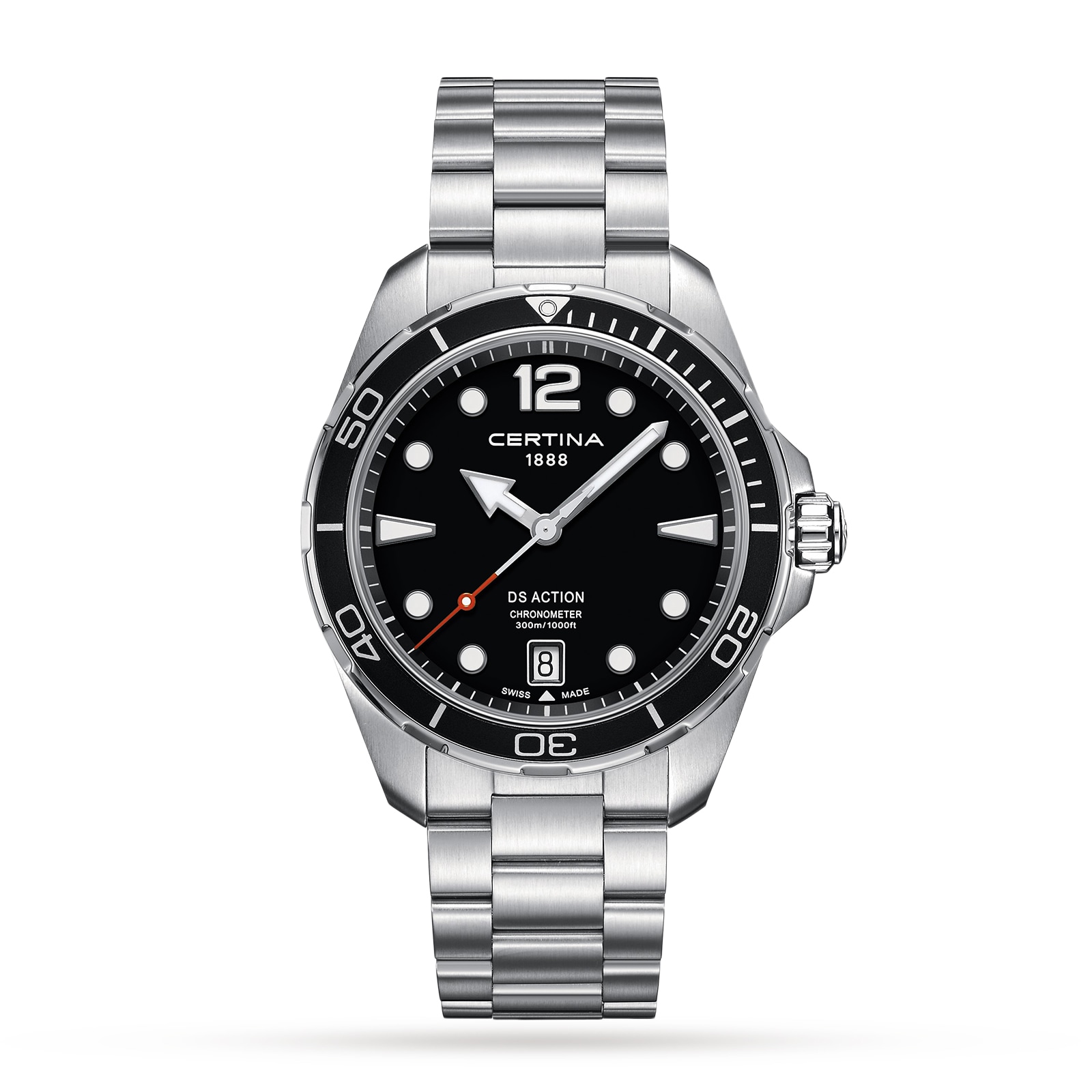 Certina Aqua DS Action Black Dial 43mm Mens Watch