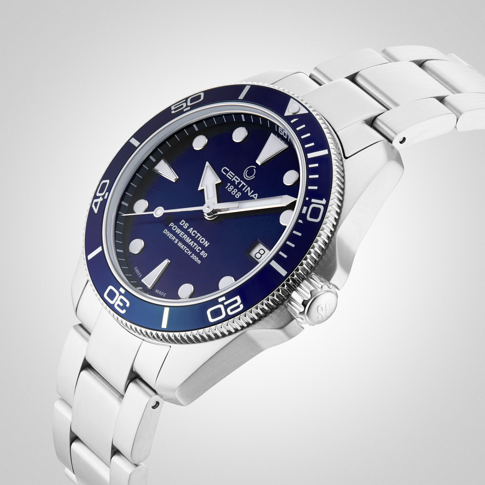 Certina Aqua DS Action Diver Blue Dial 38mm Mens Watch