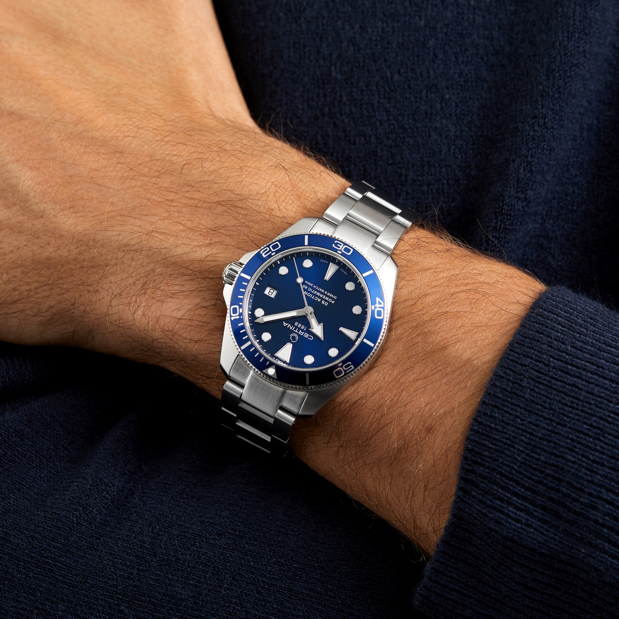 Certina Aqua DS Action Diver Blue Dial 38mm Mens Watch