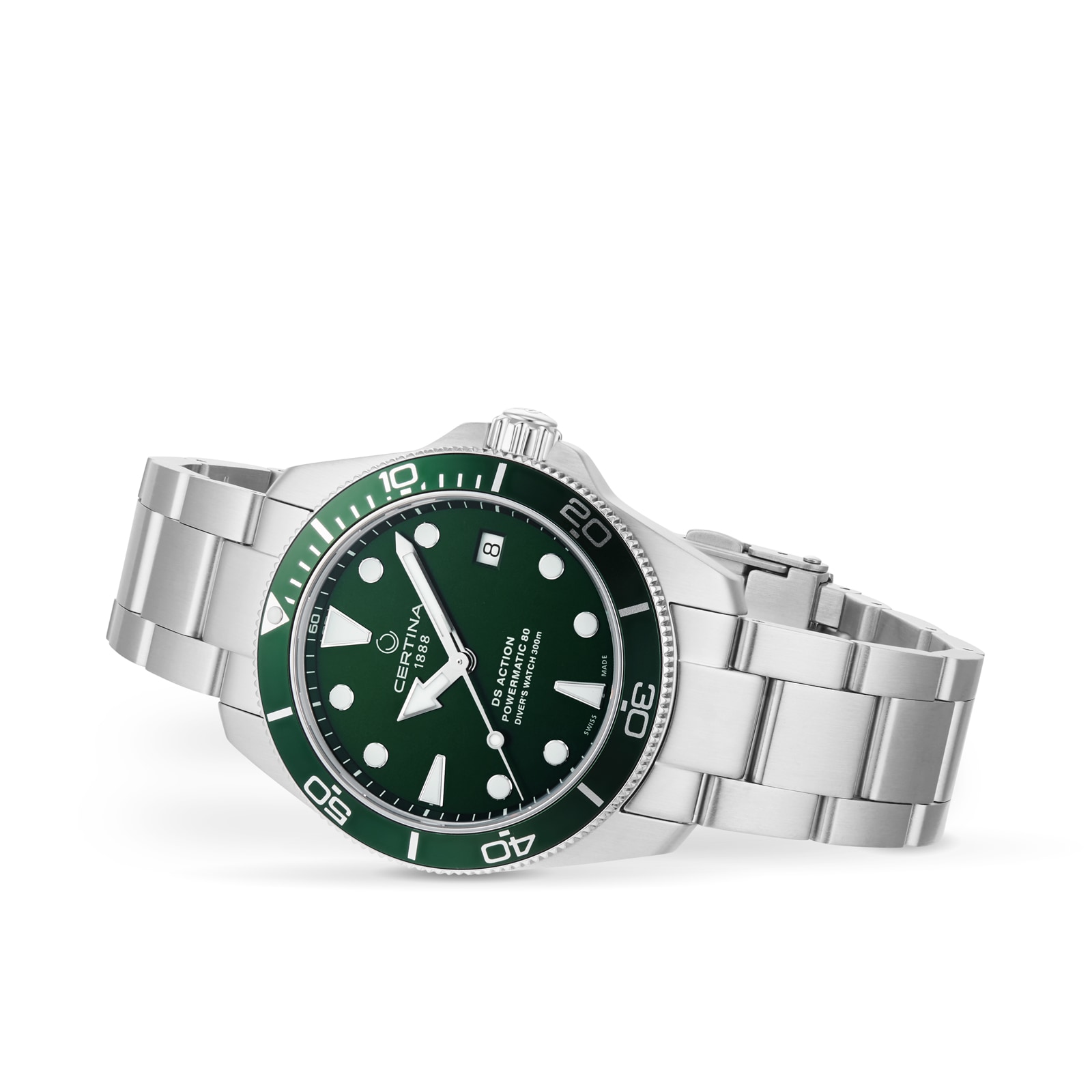 Certina Aqua DS Action Diver Green Dial 38mm Mens Watch