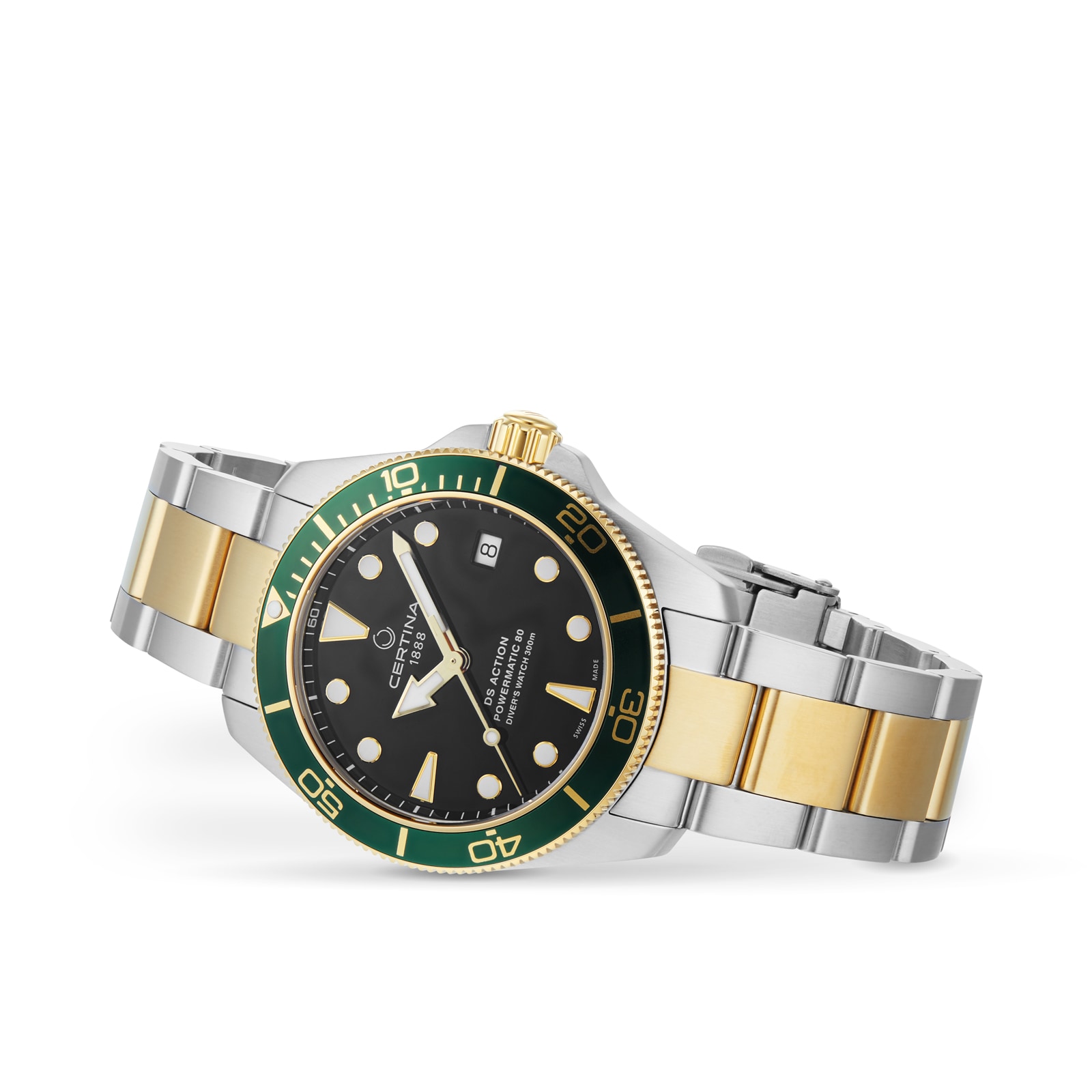 Certina Aqua DS Action Diver Green Dial 38mm Mens Watch