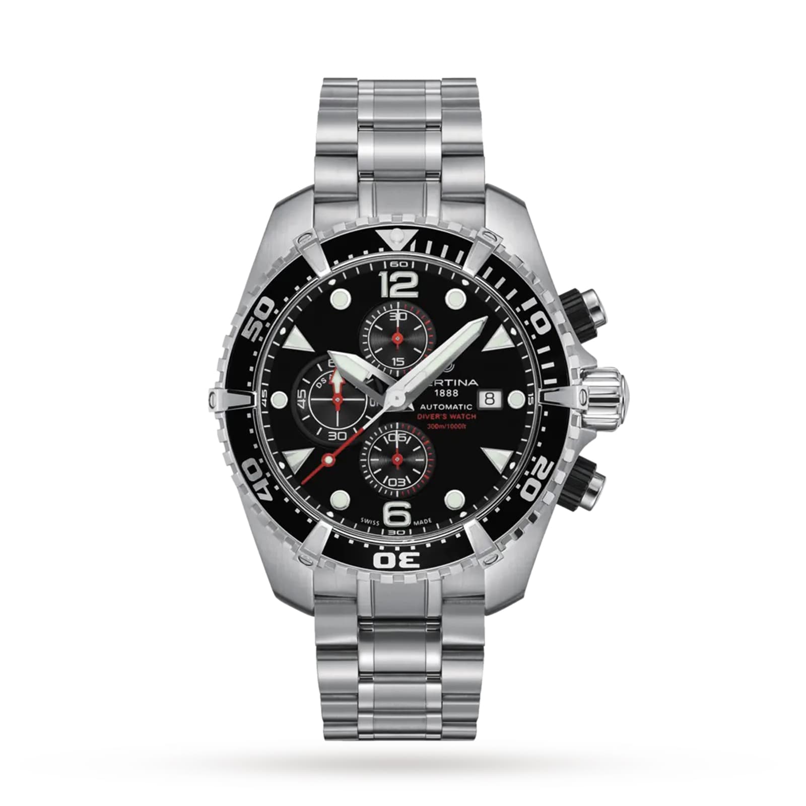 Certina Aqua DS Diver Action 45.7mm Mens Watch Black