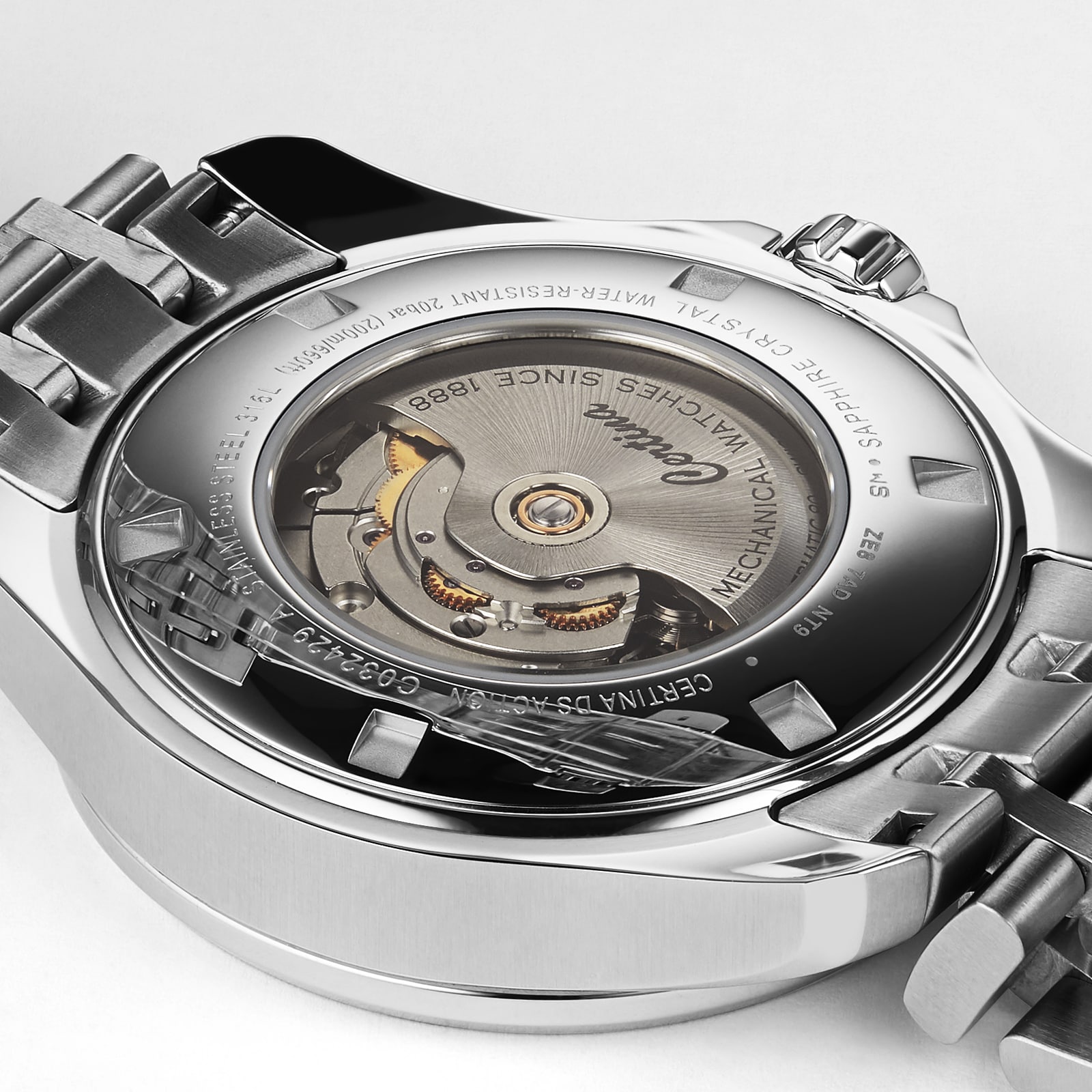 Certina 1888 ds sapphire hot sale crystal stainless steel 316l