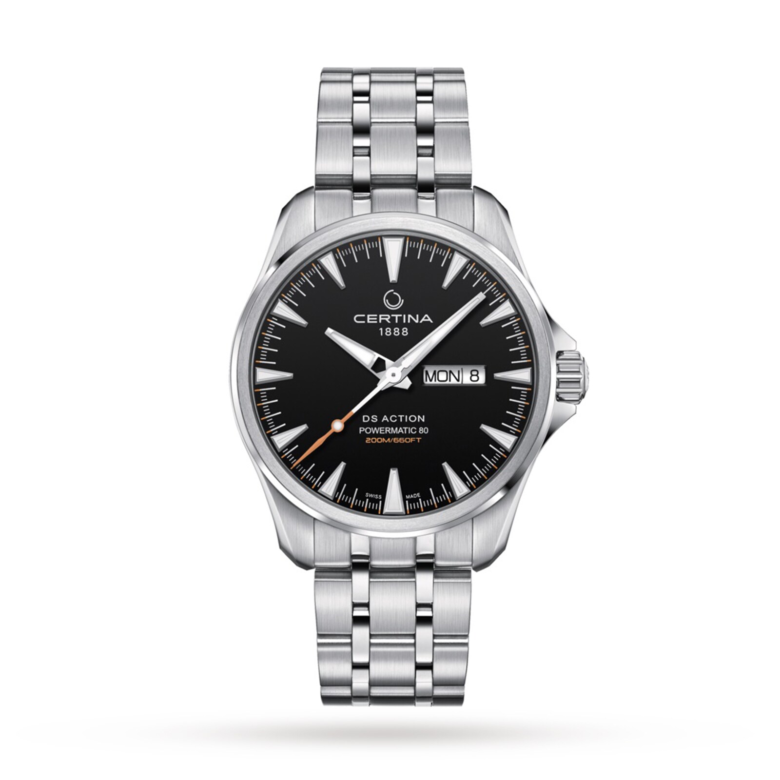 Certina DS Action Day-Date Automatic Black 316L stainless steel 41mm