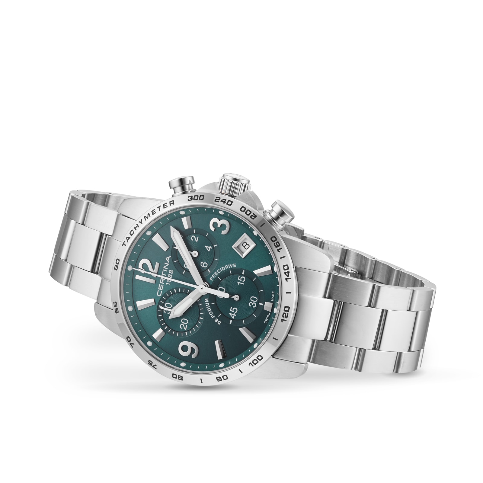 Certina DS Podium Chronograph 1/10 Sec 41mm Mens Watch Green Certina DS Podium Chronograph 1/10 Sec 41mm Mens Watch Green